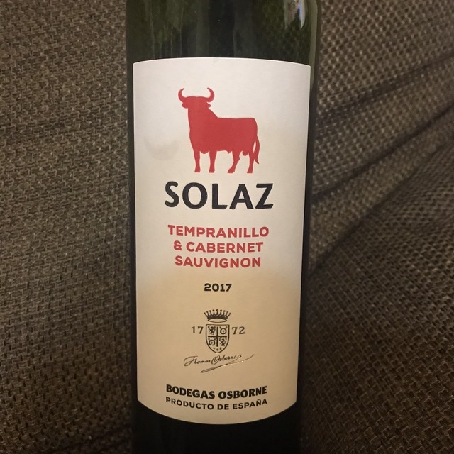 SOLAZ TEMPRANILLO &CABERNET SAUVIGNON 2017